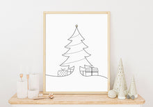 Last inn bildet i Galleri-visningsprogrammet, Juletre Line Art No.2 | Julepynt | Plakat | Poster | Jul | Juledekorasjon
