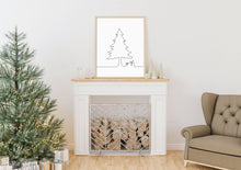 Last inn bildet i Galleri-visningsprogrammet, Juletre Line Art No.3 | Julepynt | Plakat
