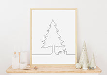 Last inn bildet i Galleri-visningsprogrammet, Juletre Line Art No.3 | Julepynt | Plakat
