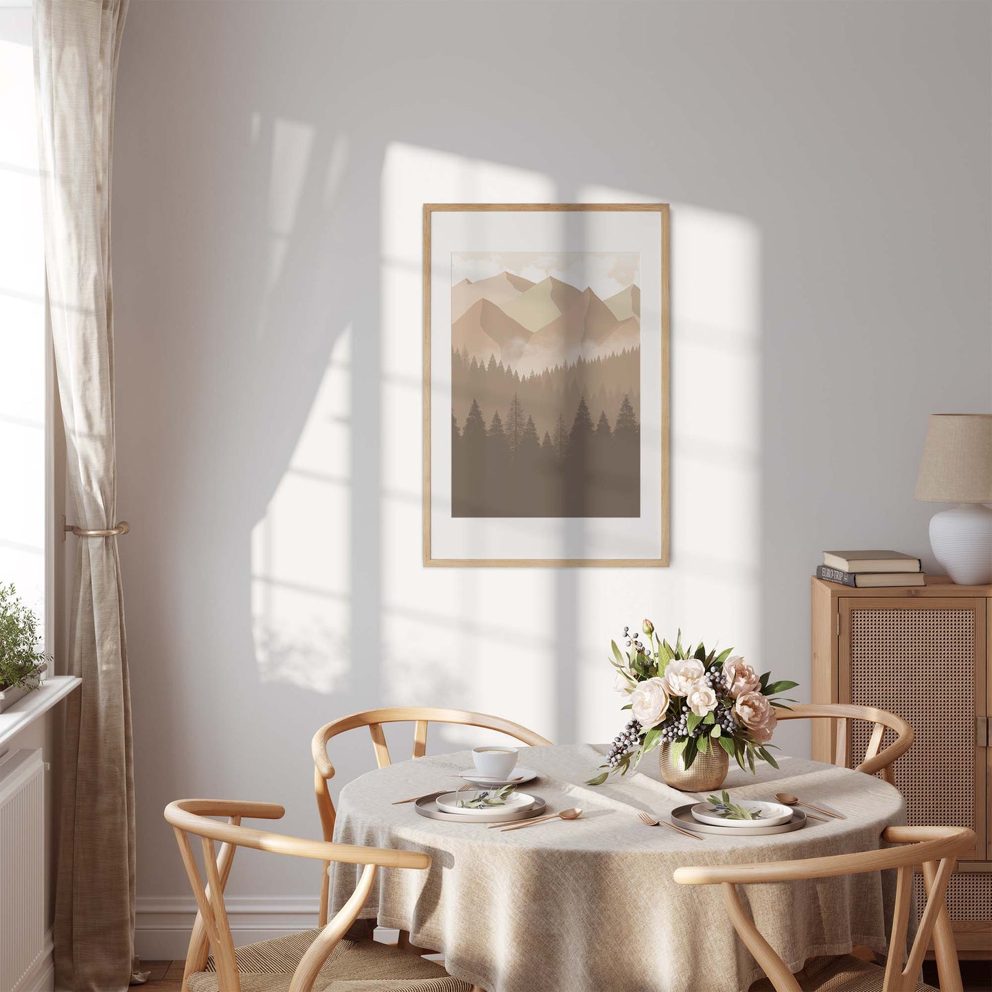 Beige Landskap nr.8 | Beige | Plakat | Poster | Veggkunst 