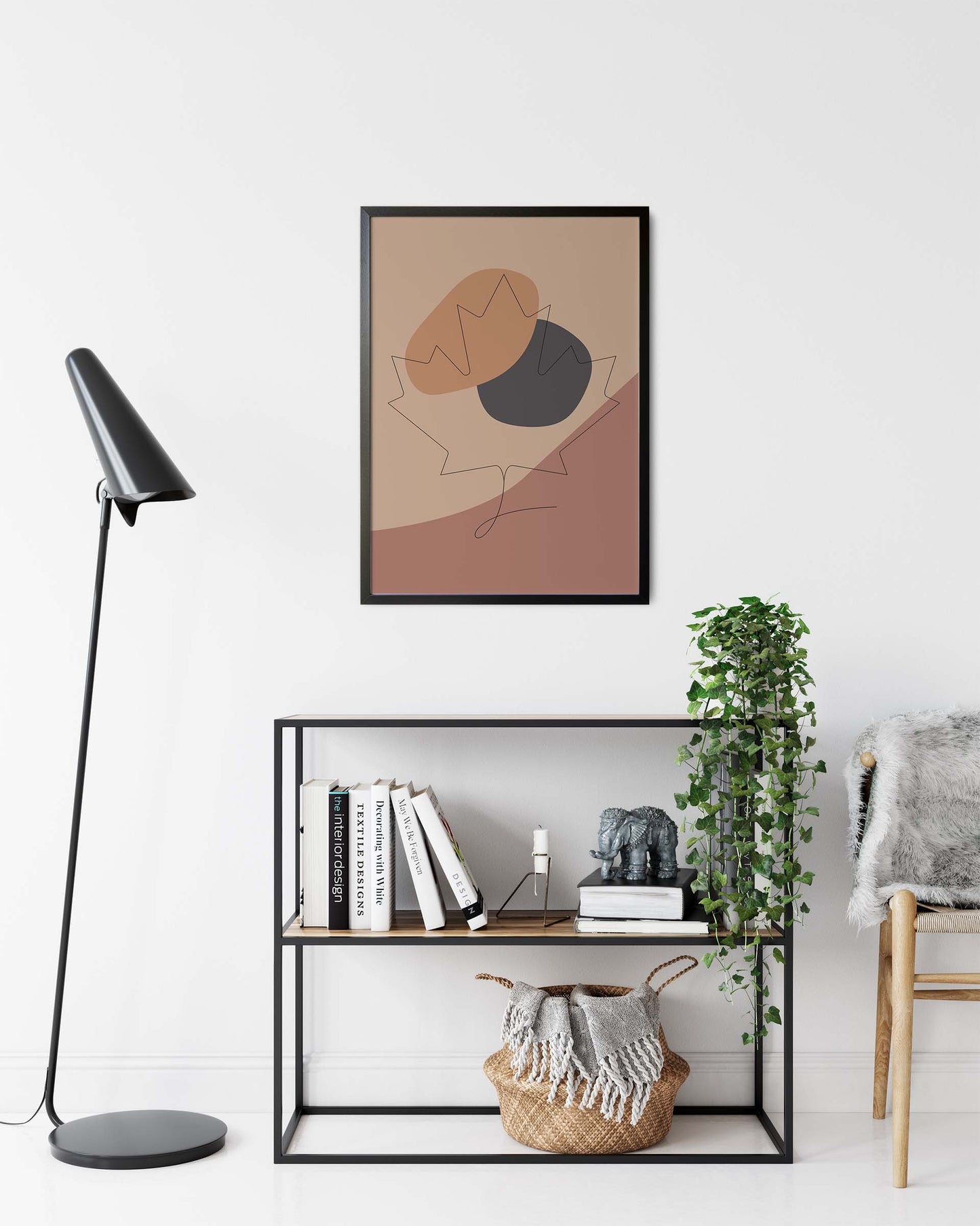 Lønneblad Nr.2 | Line Art | Poster | Plakat | Abstrakt | Kunst