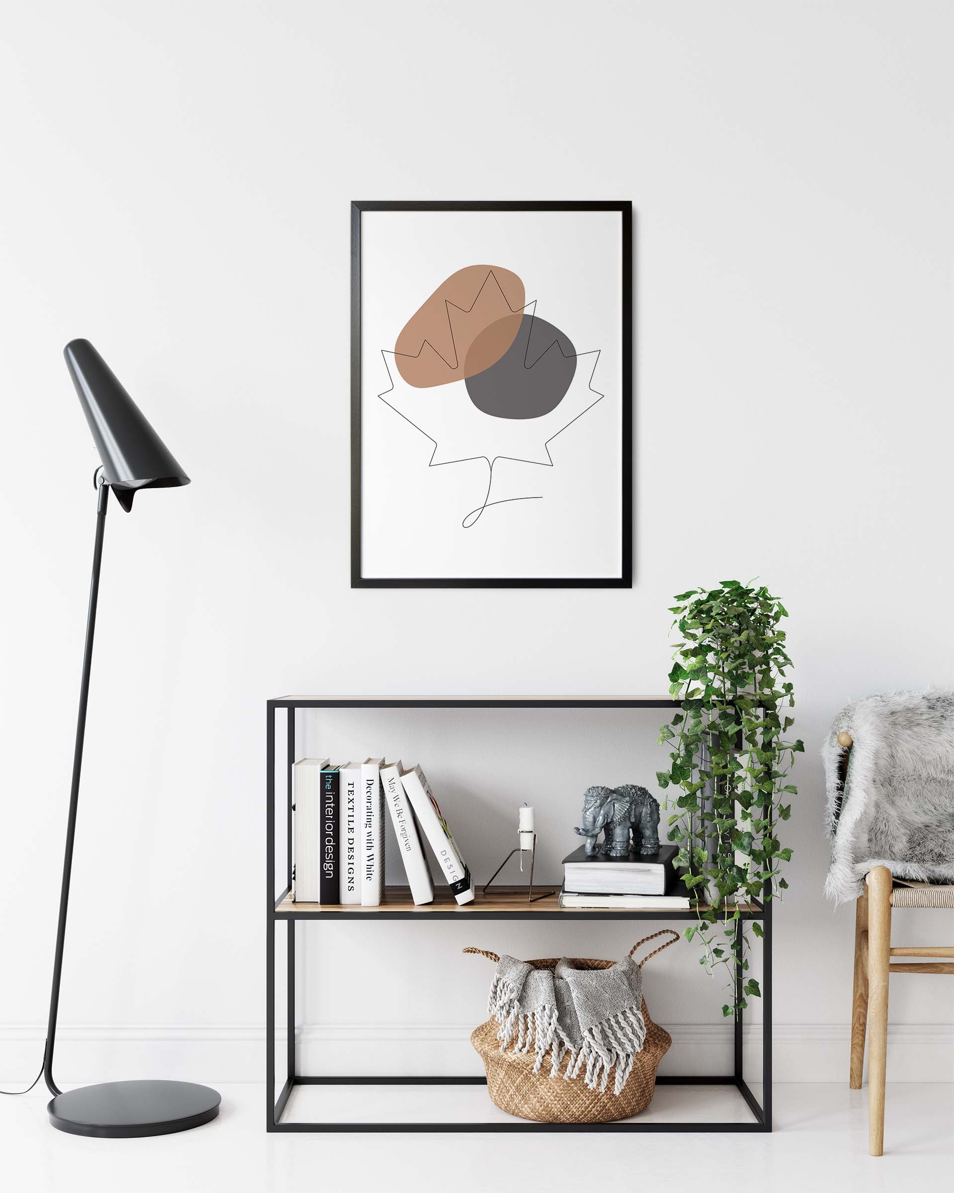 Lønneblad Nr.3 | Line Art | Plakat | Poster | Abstrakt | Kunst