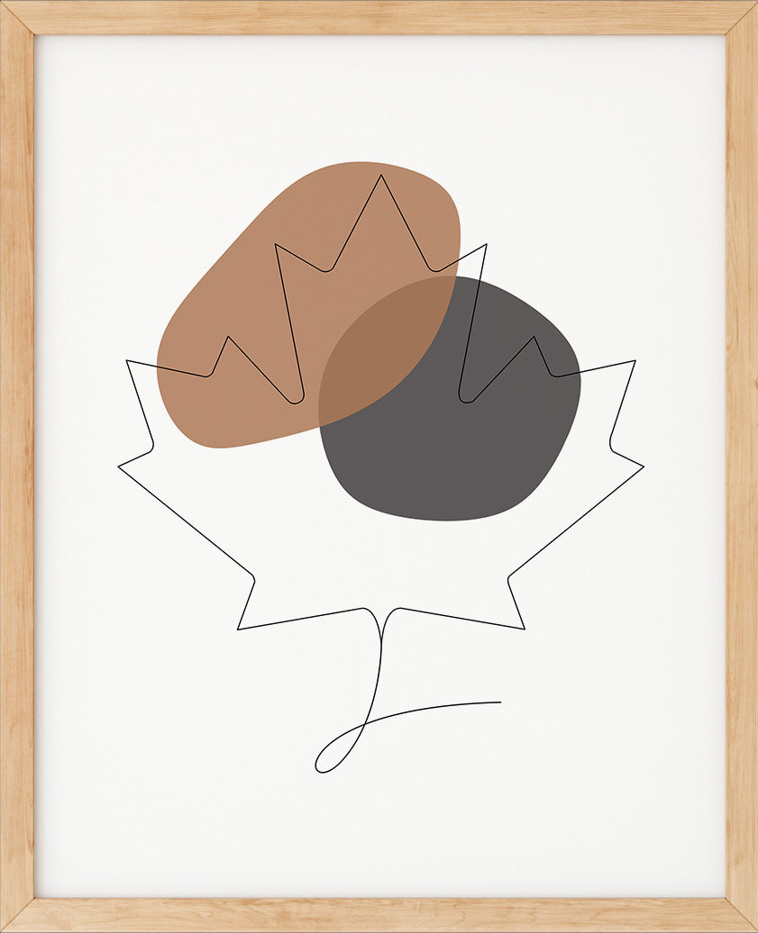 Lønneblad Nr.3 | Line Art | Plakat | Poster | Abstrakt | Kunst