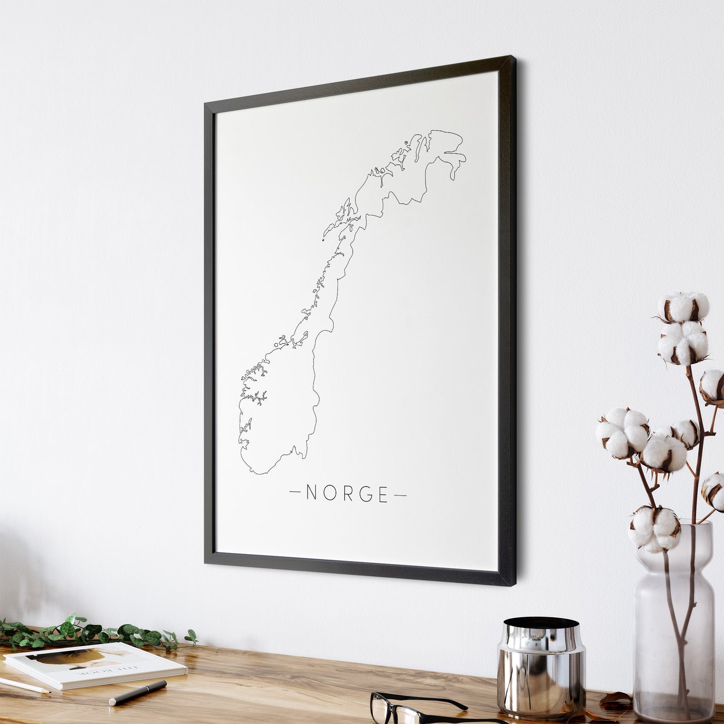 Norge | Kart | Line Art | Plakat | Poster | Kunst
