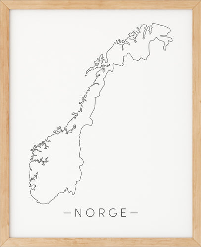 Norge | Kart | Line Art | Plakat | Poster | Kunst