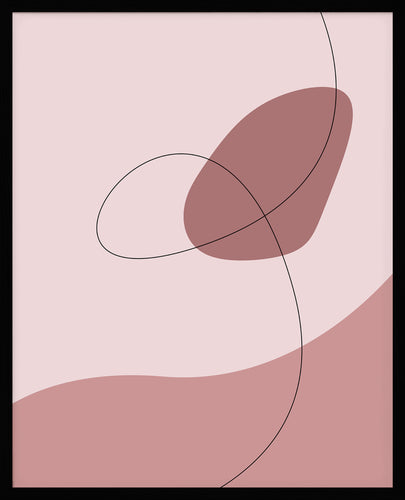 Pink Waves No.1 | Abstrakt | Line Art | Trendfarger | Kunst | Poster | Plakat