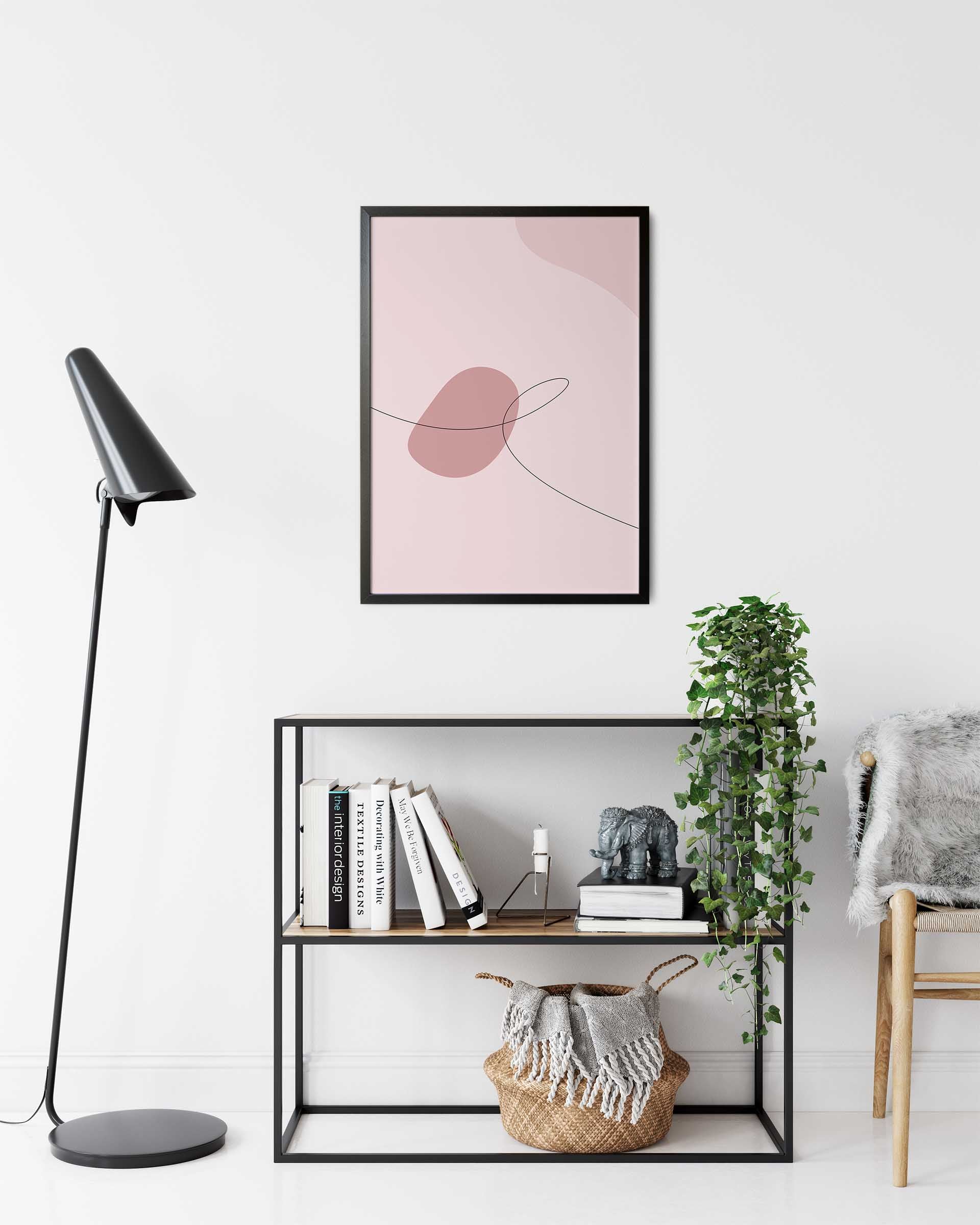 Pink Waves No.2 | Abstrakt | Line Art | Trendfarger | Kunst | Poster | Plakat
