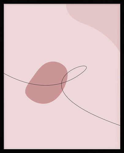 Pink Waves No.2 | Abstrakt | Line Art | Trendfarger | Kunst | Poster | Plakat