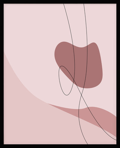 Pink Waves No.3 | Abstrakt | Line Art | Trendfarger | Kunst | Poster | Plakat