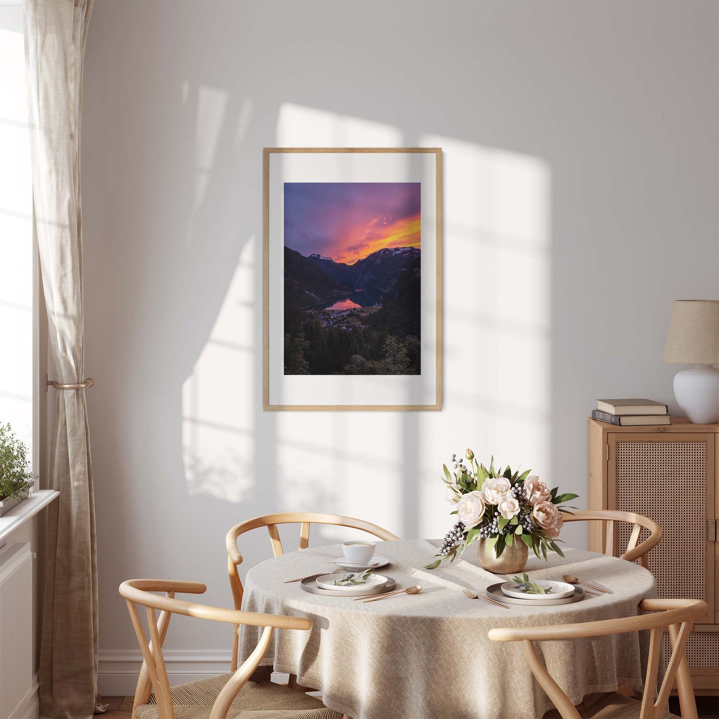 Solnedgang i Geiranger | Fotokunst | Plakat | Poster | Veggkunst