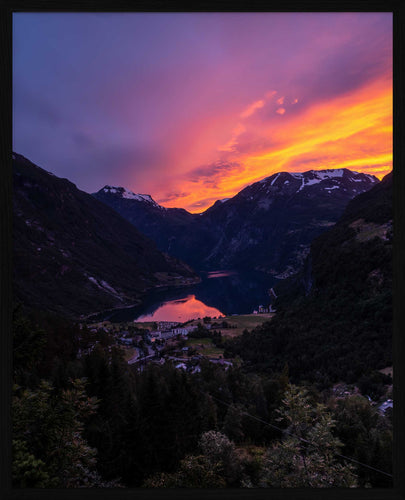 Solnedgang i Geiranger | Fotokunst | Plakat | Poster | Veggkunst