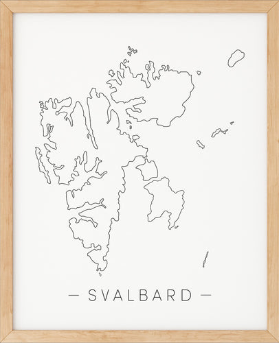 Svalbard | Kart | Plakat | Kunst | Line Art | Poster