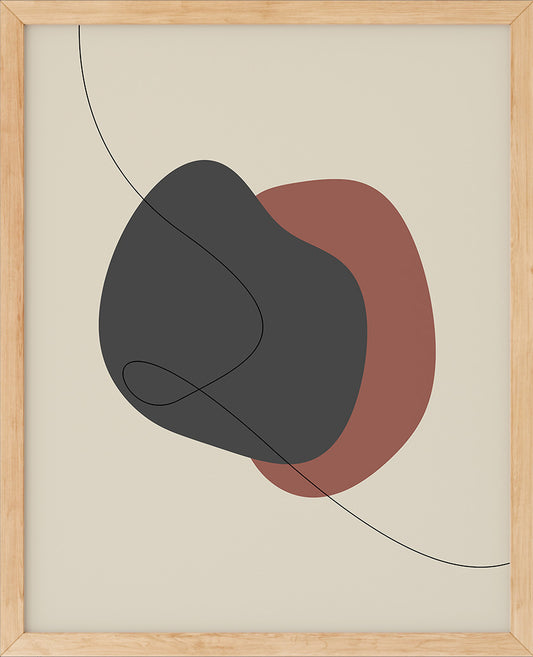 Trendy Lines No.4 | Line Art | Plakat | Poster | Jotun 12123 Contemporary White, 9938 Dempet Sort, 20208 Poetry Red