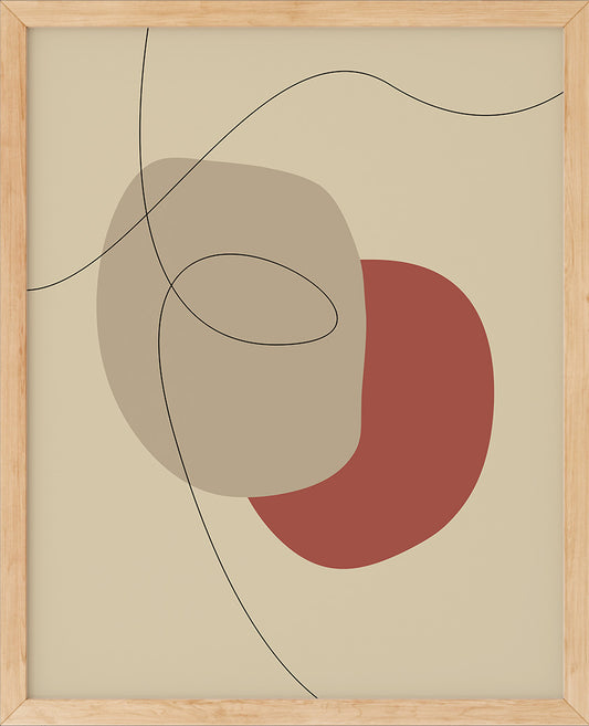 Trendy Lines No.6 | Line Art | Plakat | Poster | Jotun 12080 Soft Radiance, 10430 Dempet Savanne, 20207 Statement Red