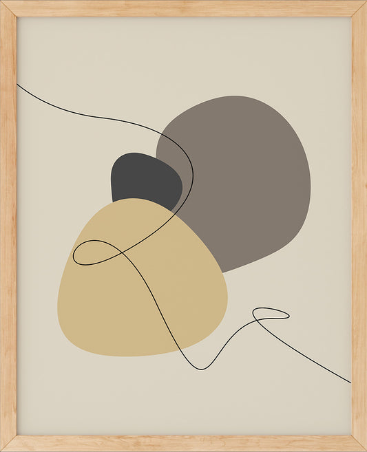 Trendy Lines No.7 | Line Art | Plakat | Poster | Jotun 12123 Contemporary White, 10246 Velvet, 12119 Vintage Brown,  9938 Dempet Sort