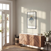 Last inn bildet i Galleri-visningsprogrammet, Trendy Shapes No.4 | Plakat | Poster | Jotun 0486 Silke, 1973 Antikkgrå, 5504 Costal Blue, 5503 Natural Blue, 1520 Cheerful Peach
