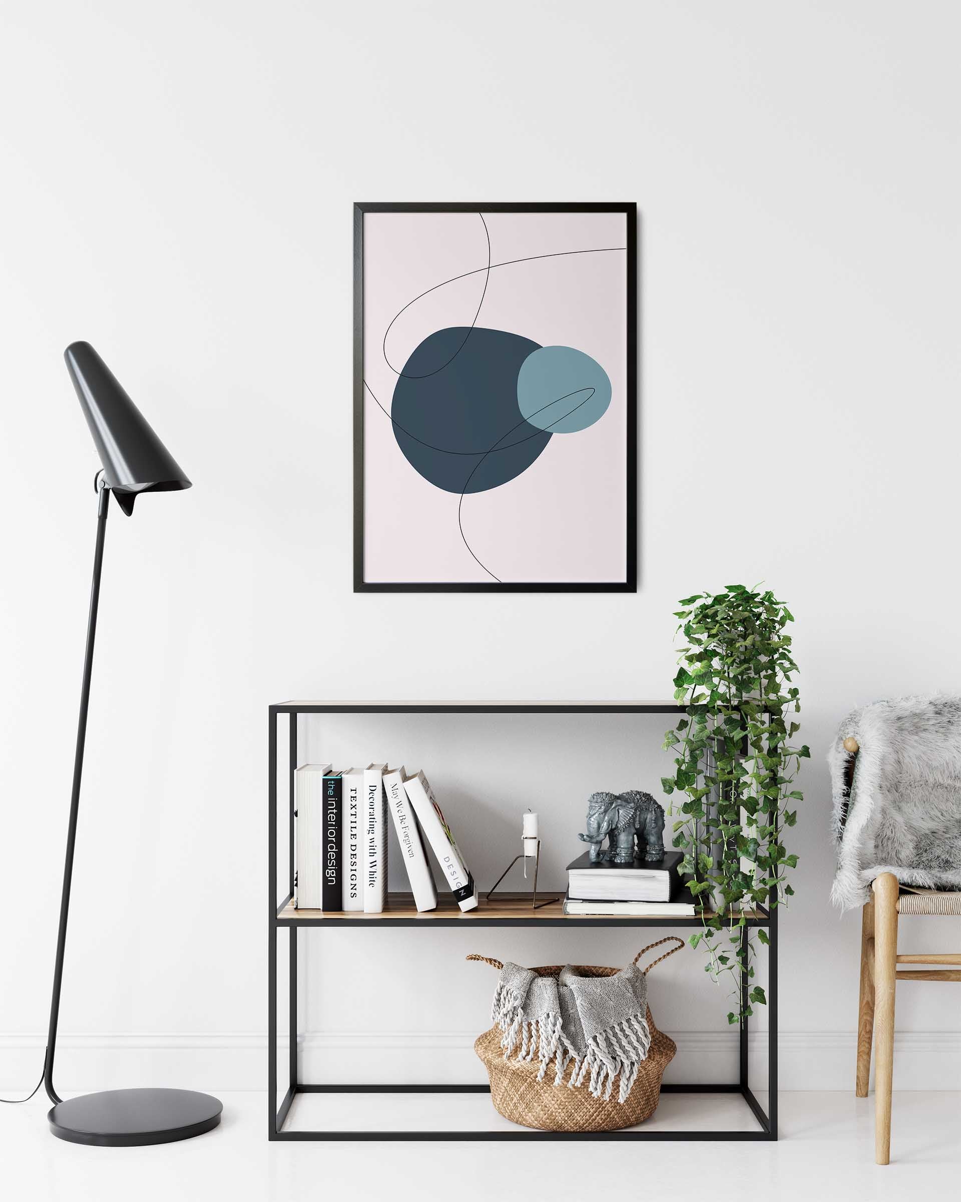 Blue Wind No.3 | Abstrakt | Line Art | Trendfarger | Kunst | Poster | Plakat