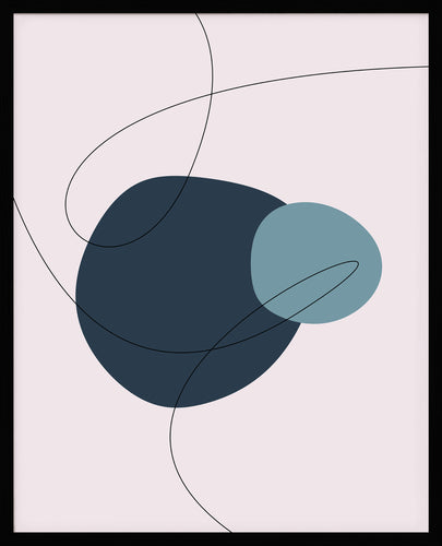 Blue Wind No.3 | Abstrakt | Line Art | Trendfarger | Kunst | Poster | Plakat
