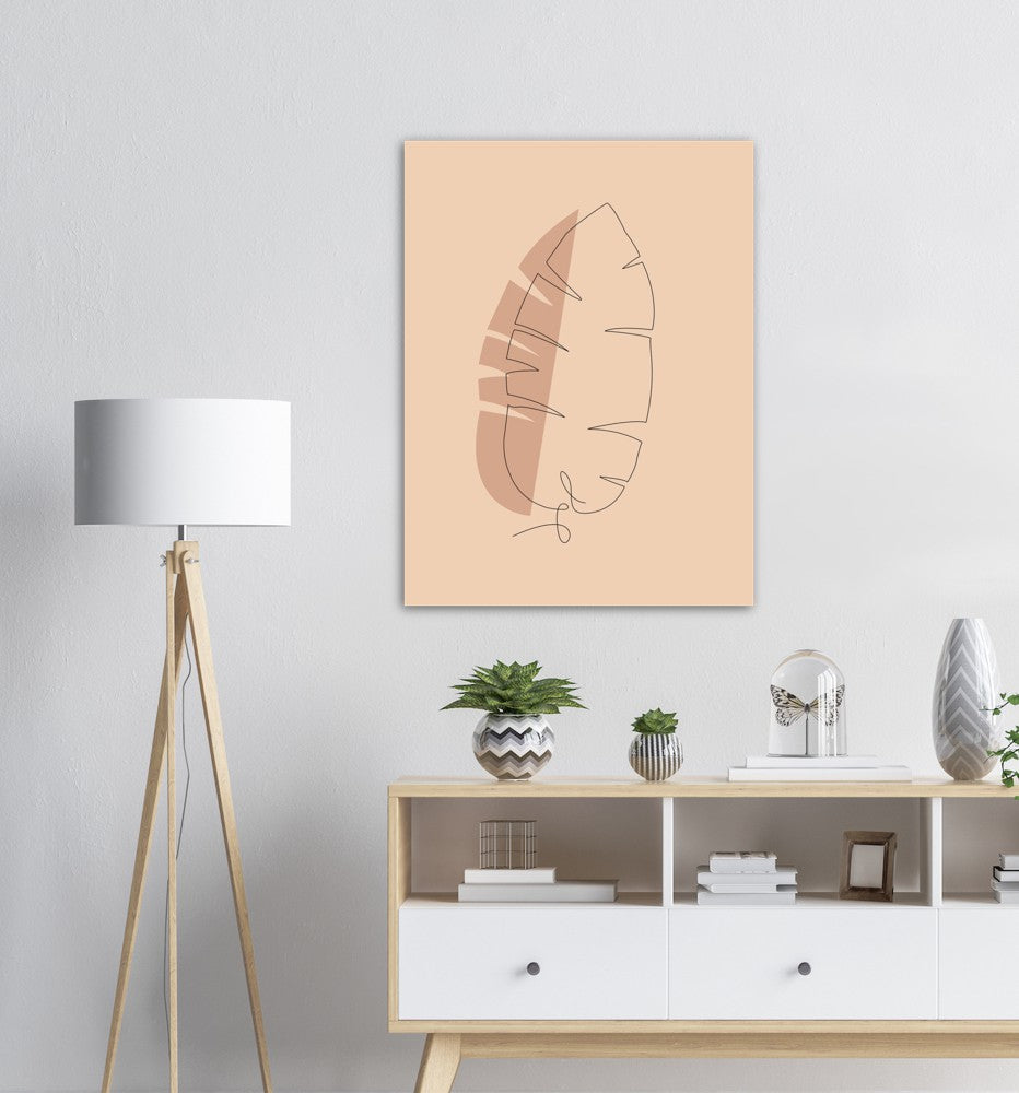 Bananblad | Line Art | Poster | Plakat | Beige | Kunst