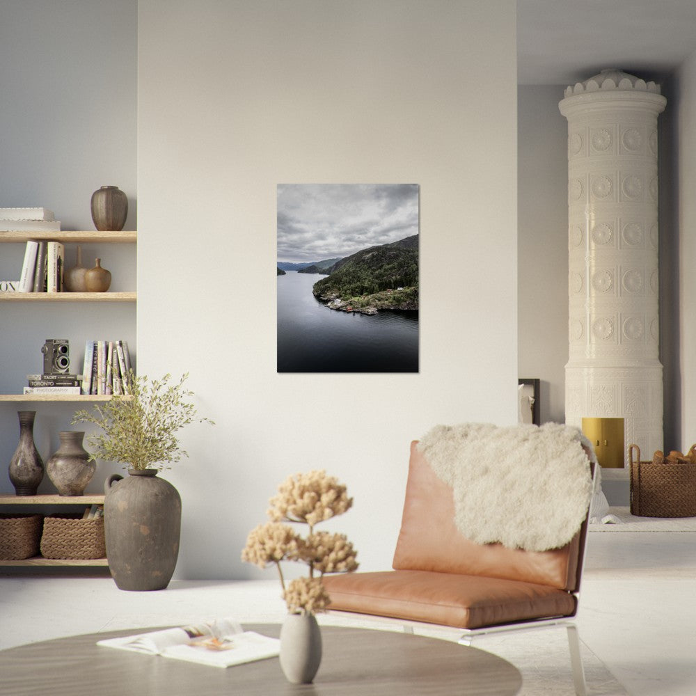 Hyttene ved fjorden | Fotokunst | Plakat