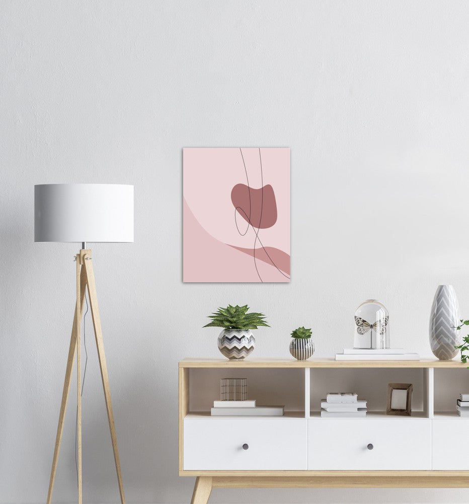 Pink Waves No.3 | Abstrakt | Line Art | Trendfarger | Kunst | Poster | Plakat