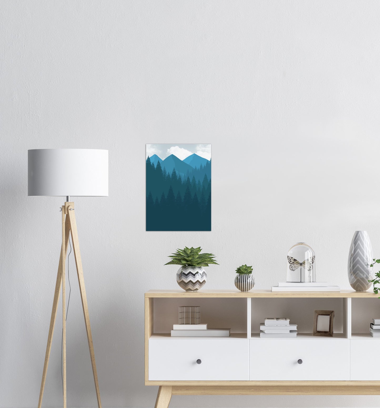Marineblå Landskap nr.2 | Digital Kunst | Plakat | Poster | Veggkunst | Stue