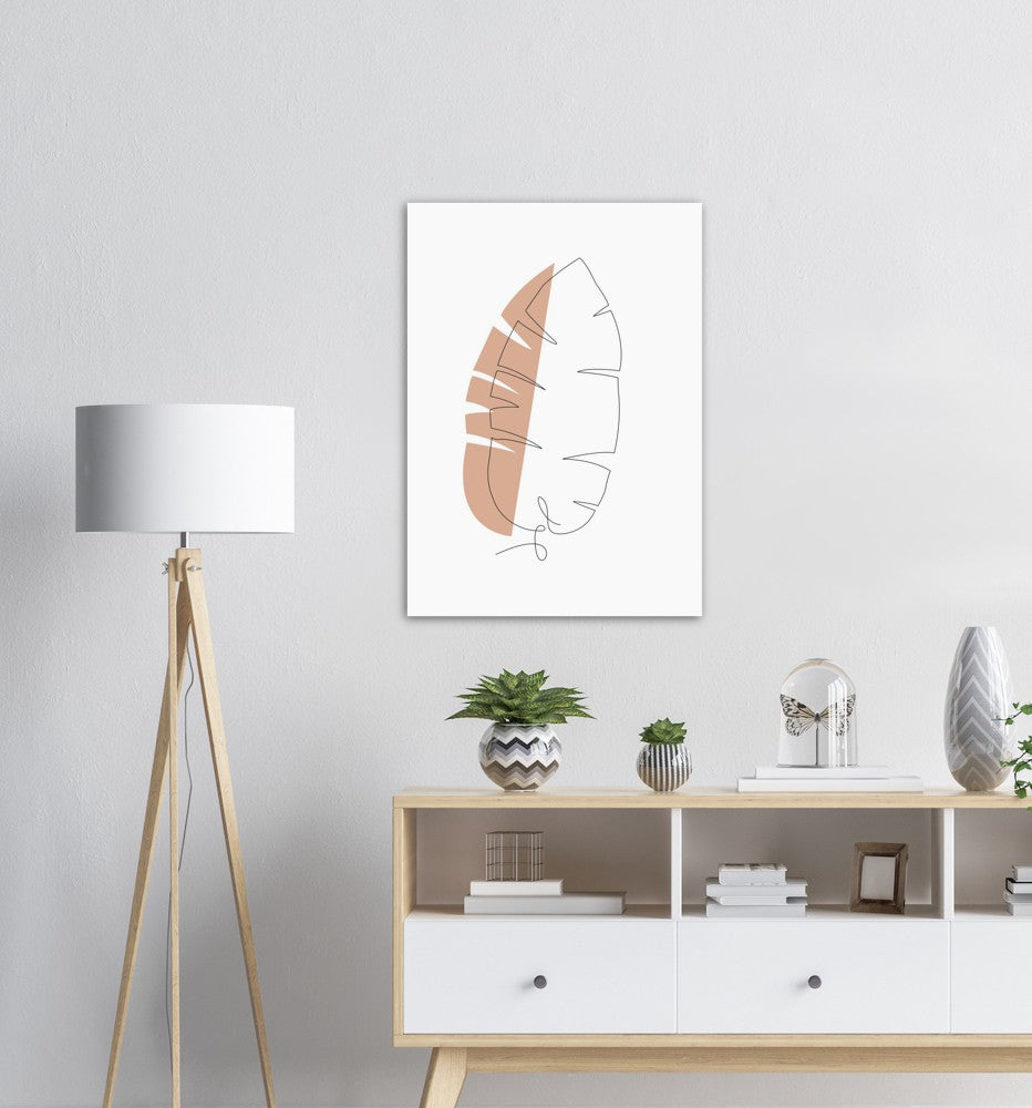 Bananblad | Line Art | Poster | Plakat | Beige | Kunst