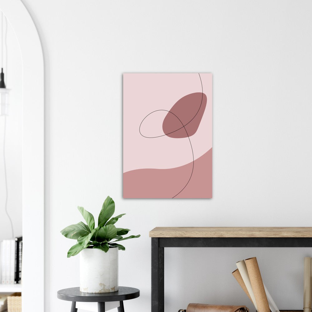 Pink Waves No.1 | Abstrakt | Line Art | Trendfarger | Kunst | Poster | Plakat