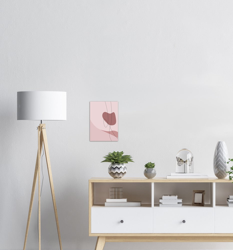 Pink Waves No.3 | Abstrakt | Line Art | Trendfarger | Kunst | Poster | Plakat