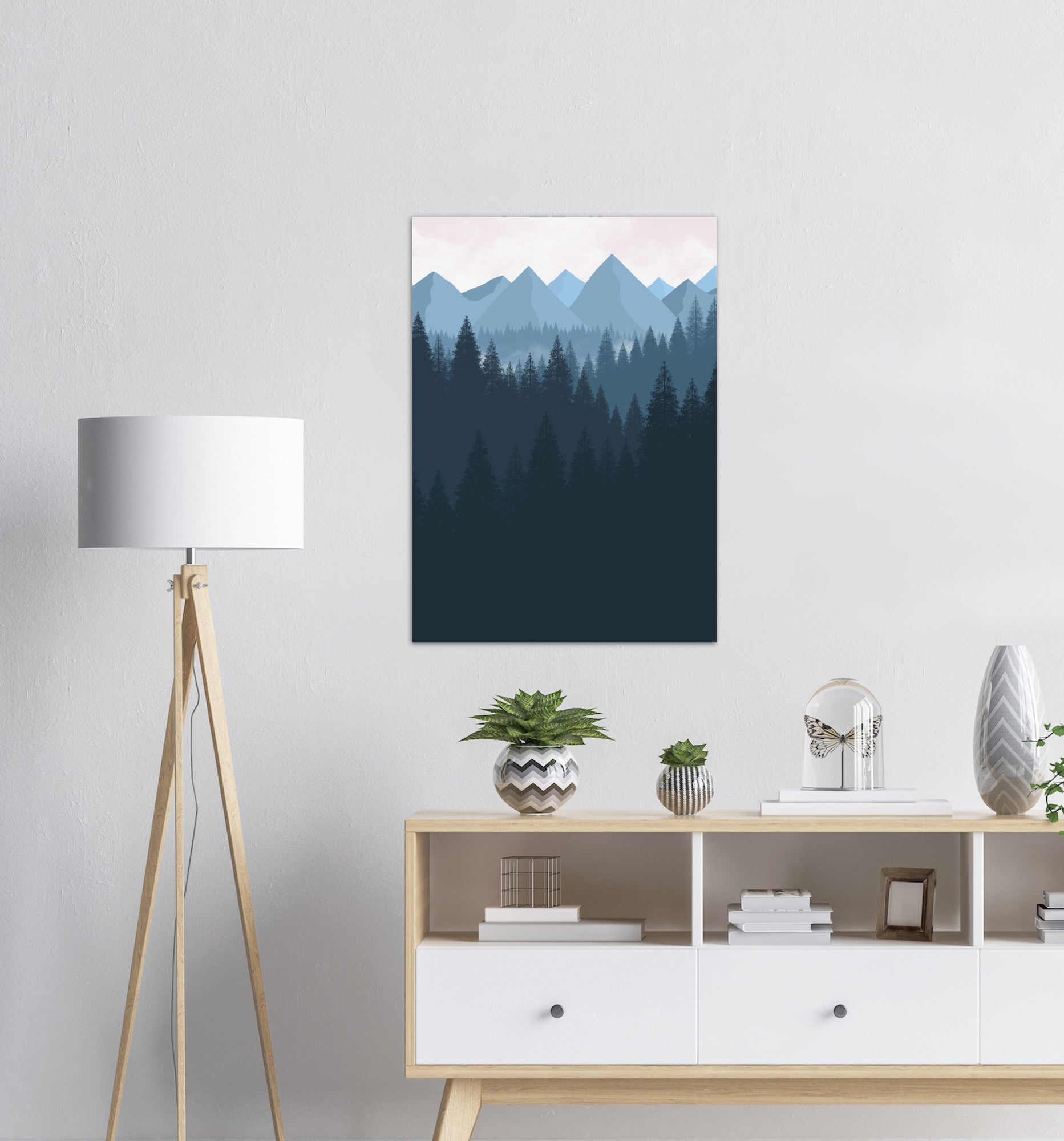 Marineblå Landskap nr.1 | Digital Kunst | Plakat | Poster | Veggkunst | Kunst | Marineblå