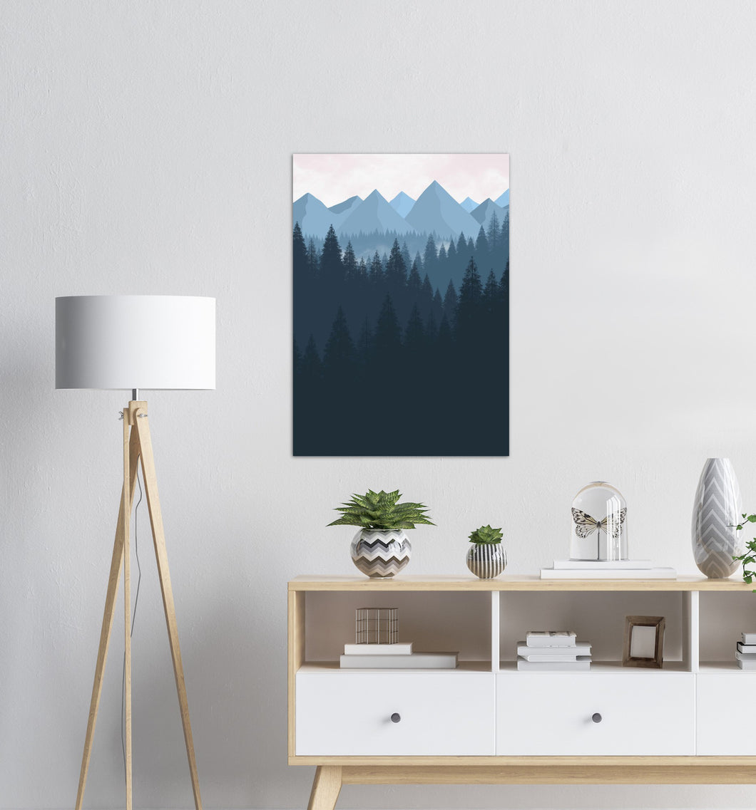 Marineblå Landskap nr.1 | Digital Kunst | Plakat | Poster | Veggkunst | Kunst | Marineblå
