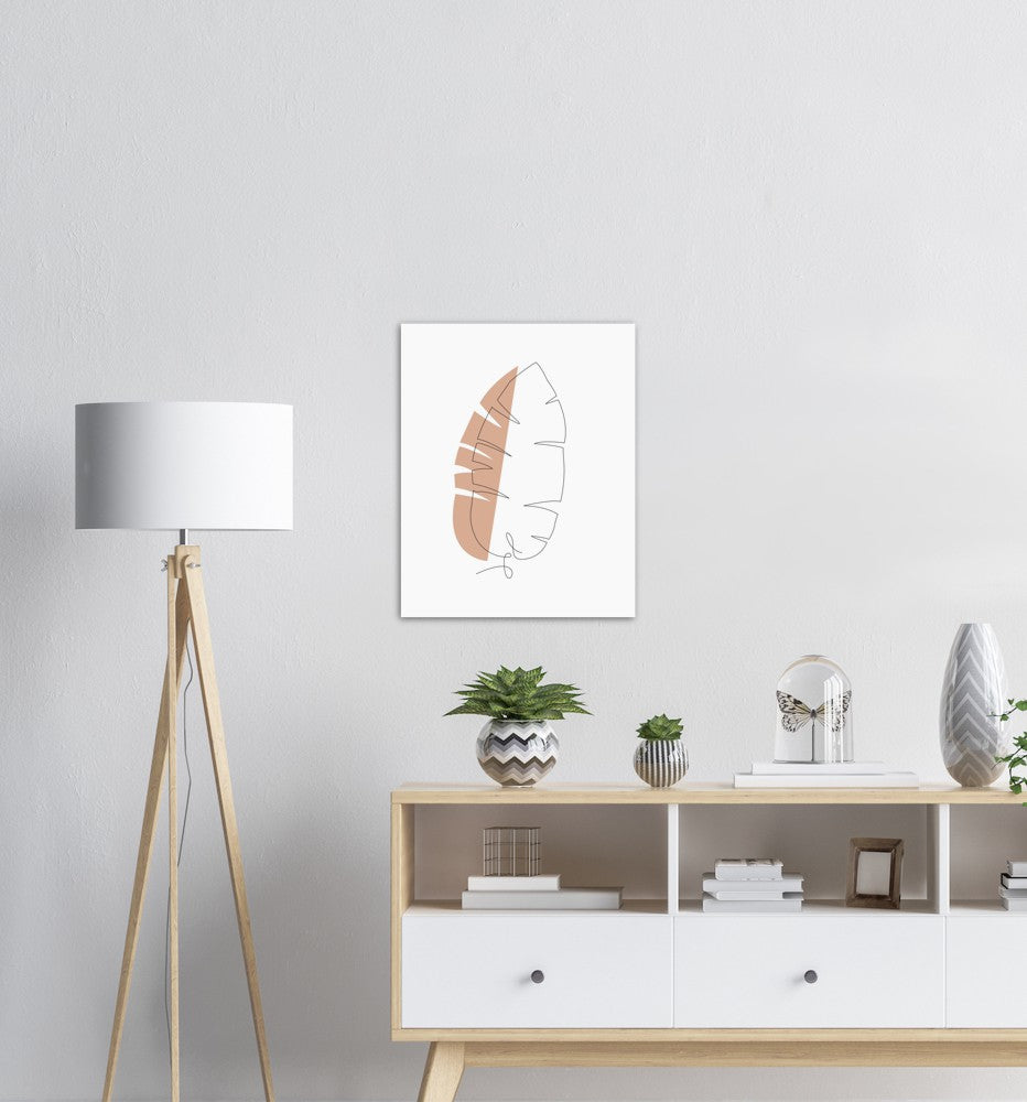 Bananblad | Line Art | Poster | Plakat | Beige | Kunst