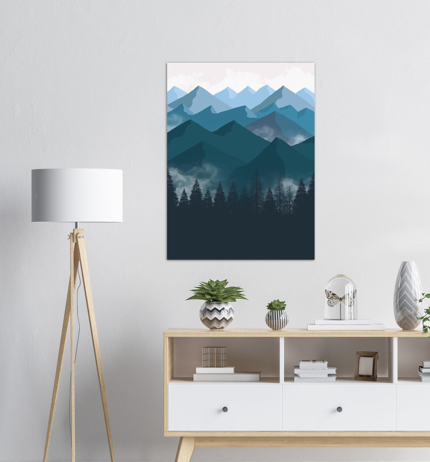 Marineblå Landskap nr.4 | Digital Kunst | Plakat | Poster | Veggkunst