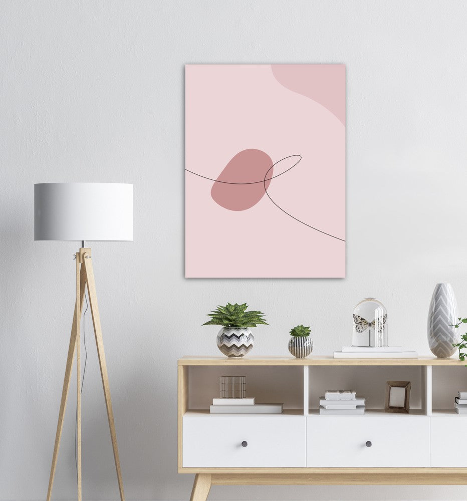 Pink Waves No.2 | Abstrakt | Line Art | Trendfarger | Kunst | Poster | Plakat