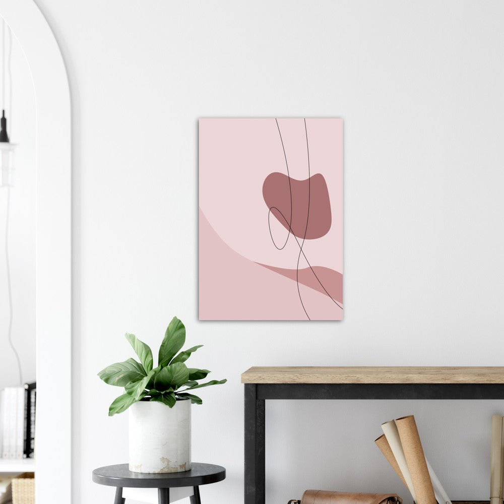 Pink Waves No.3 | Abstrakt | Line Art | Trendfarger | Kunst | Poster | Plakat