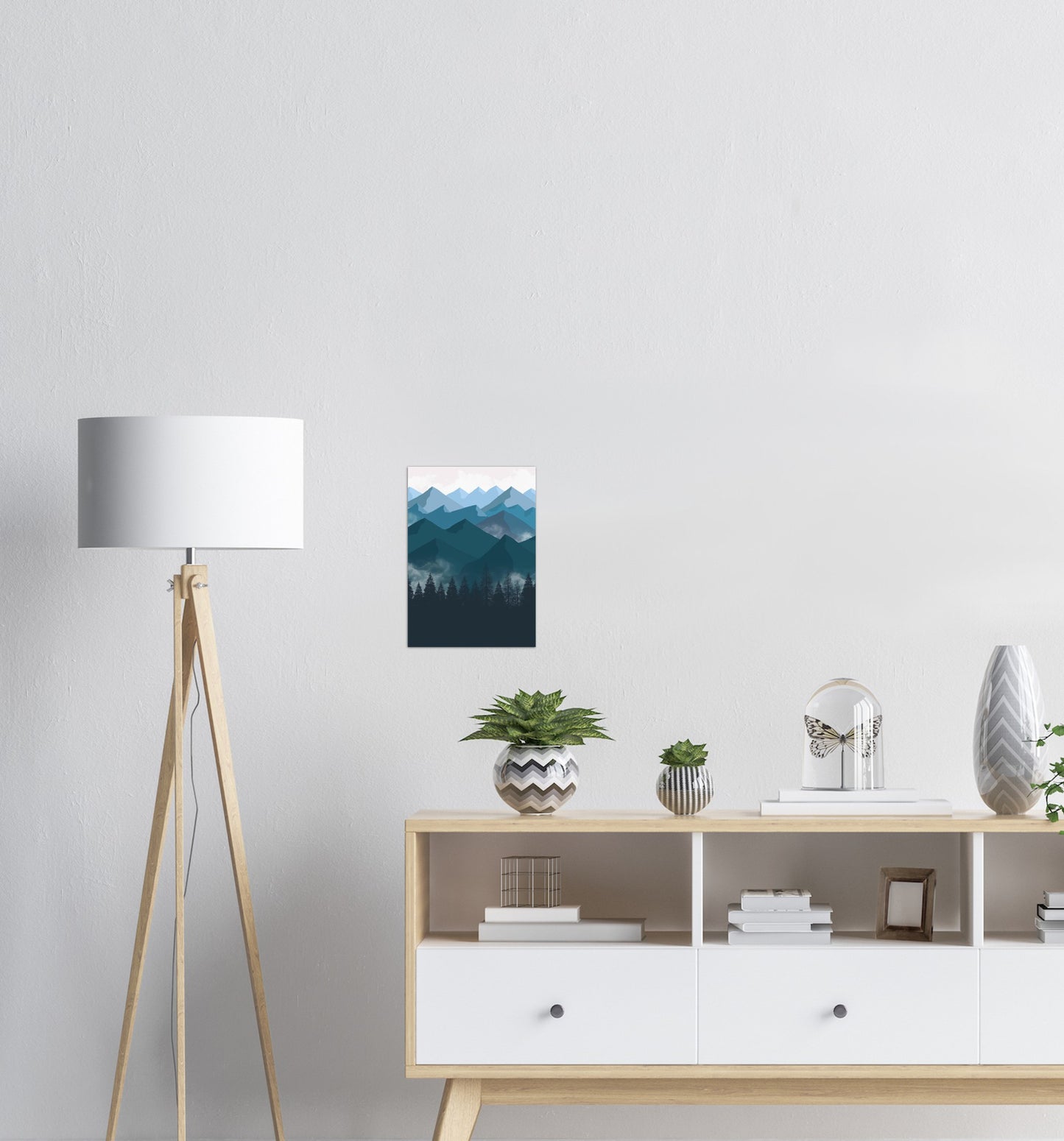 Marineblå Landskap nr.4 | Digital Kunst | Plakat | Poster | Veggkunst