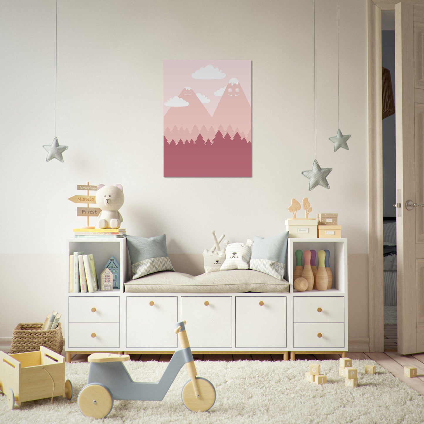 Landskap for barn nr.4 | Kunst til barn | Plakat | Poster | Barnerom