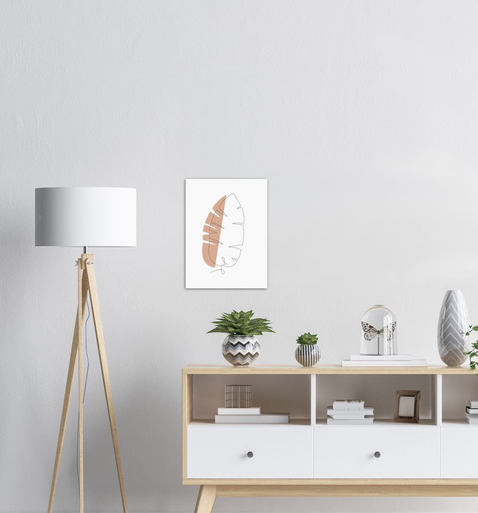 Bananblad | Line Art | Poster | Plakat | Beige | Kunst