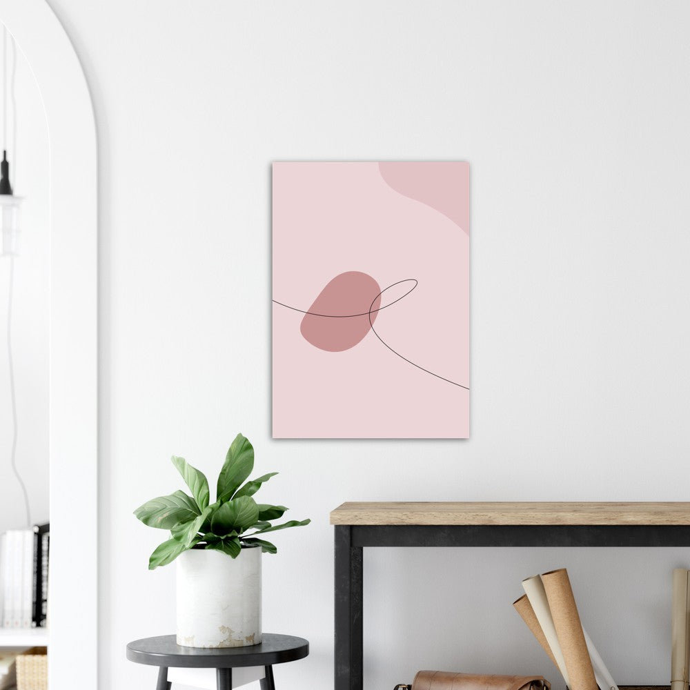 Pink Waves No.2 | Abstrakt | Line Art | Trendfarger | Kunst | Poster | Plakat