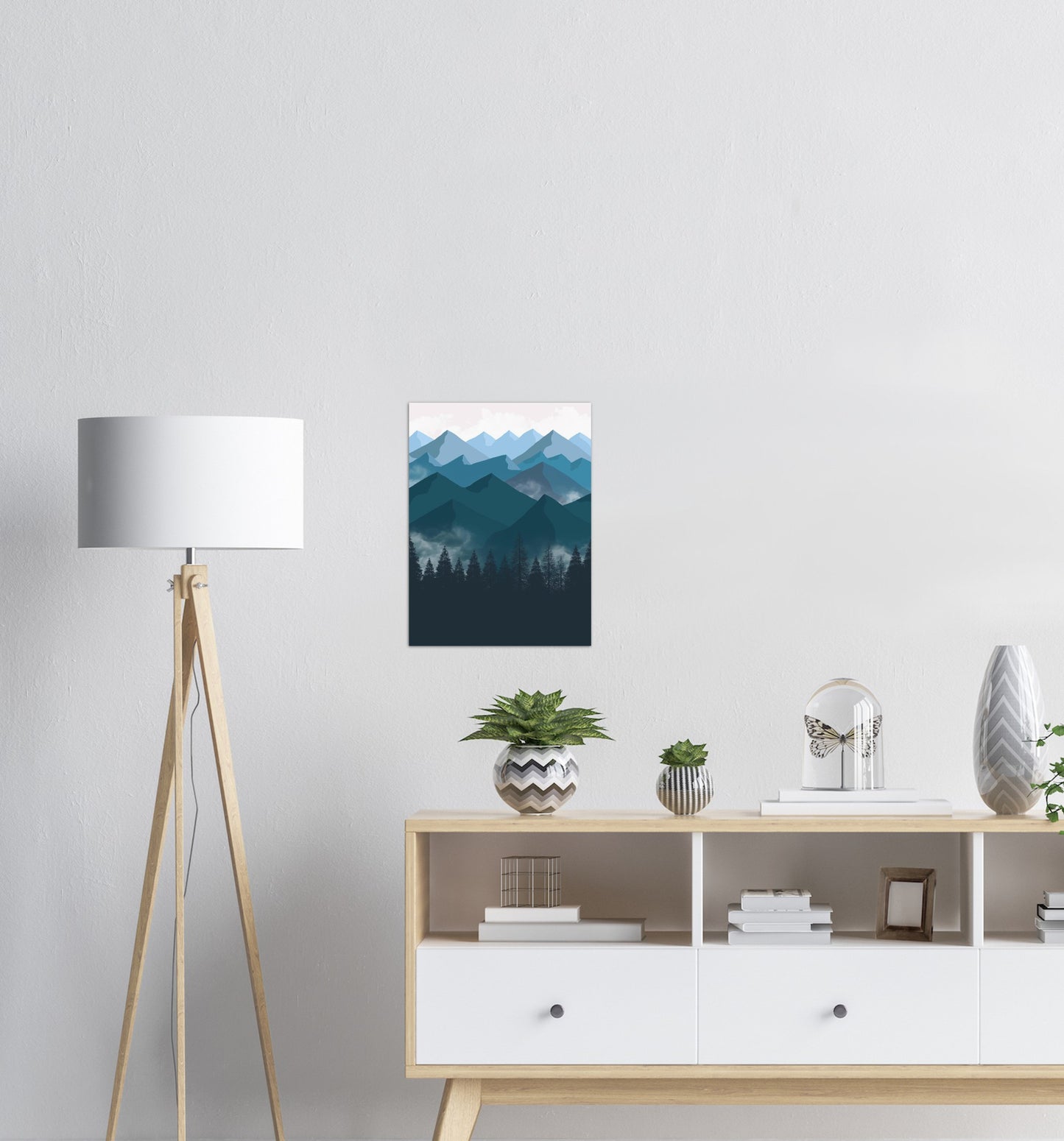 Marineblå Landskap nr.4 | Digital Kunst | Plakat | Poster | Veggkunst