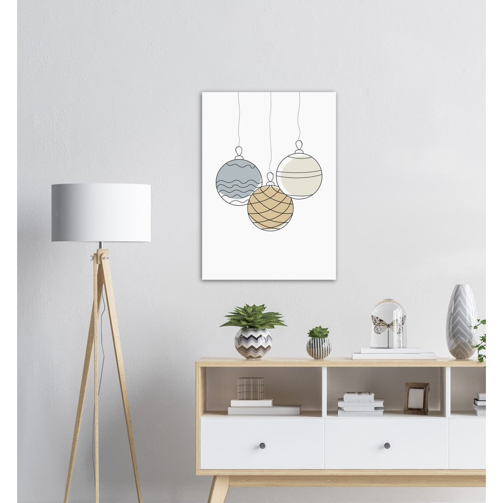 Julekuler Line Art | Julepynt | Plakat | Poster |  Jul | Juledekorasjon