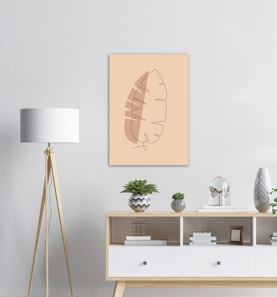 Bananblad | Line Art | Poster | Plakat | Beige | Kunst