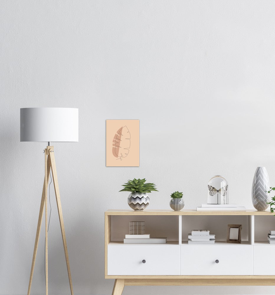 Bananblad | Line Art | Poster | Plakat | Beige | Kunst
