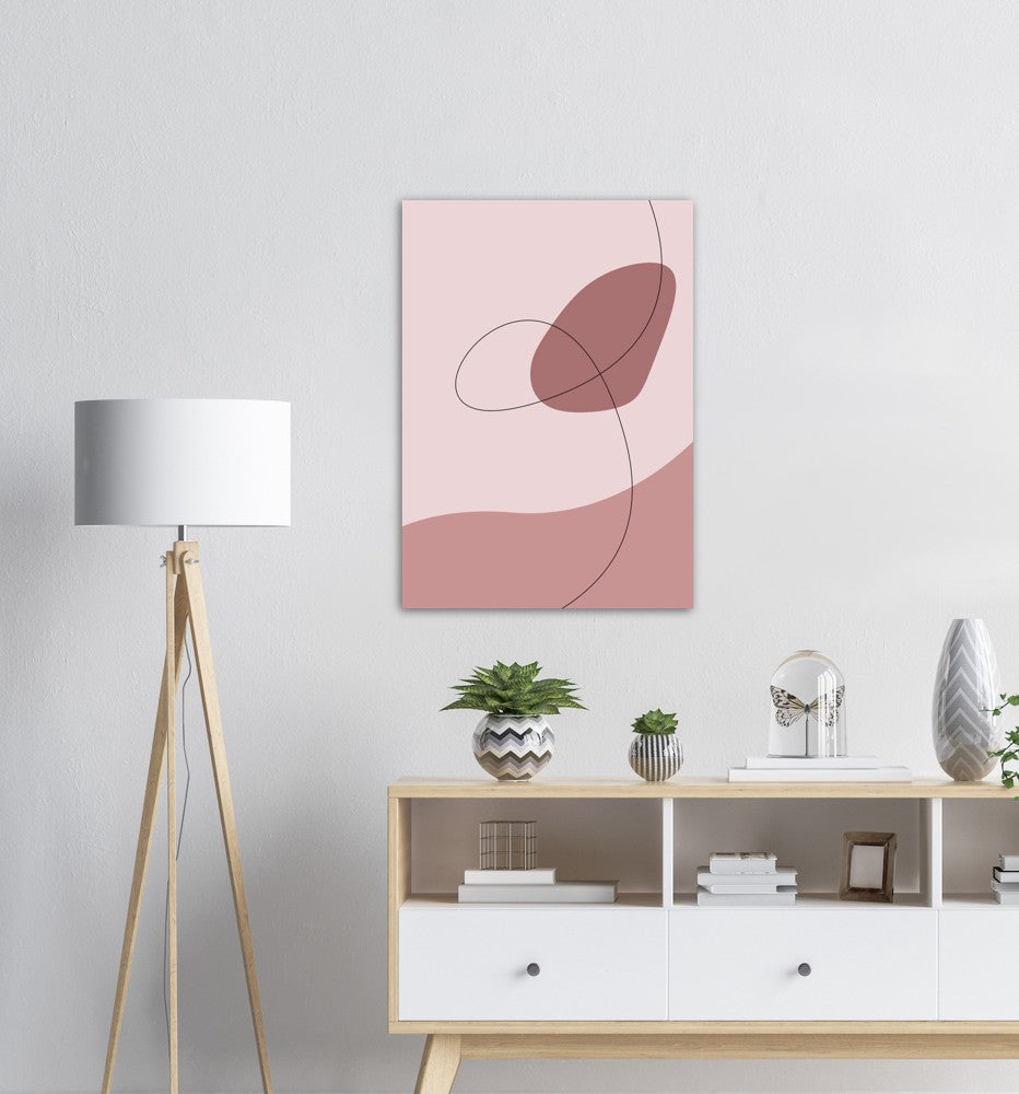 Pink Waves No.1 | Abstrakt | Line Art | Trendfarger | Kunst | Poster | Plakat