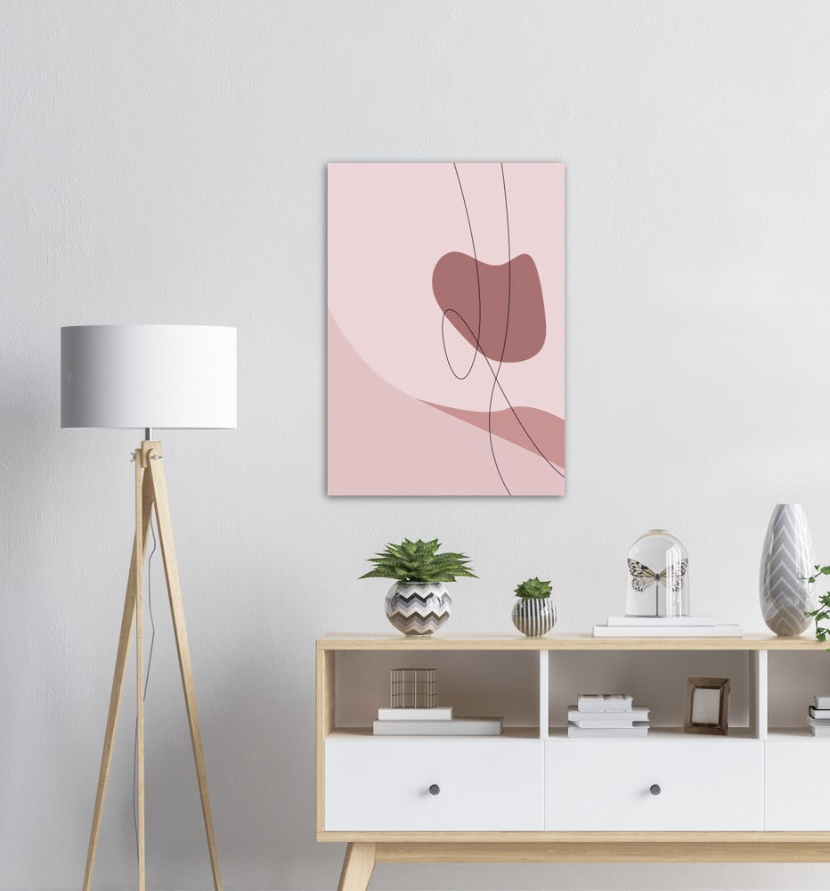 Pink Waves No.3 | Abstrakt | Line Art | Trendfarger | Kunst | Poster | Plakat