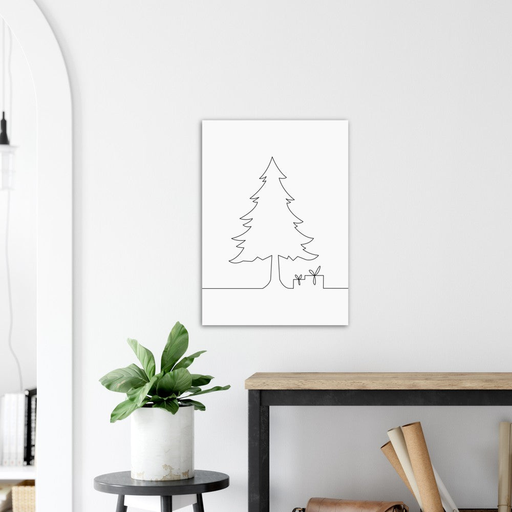 Juletre Line Art No.3 | Julepynt | Plakat
