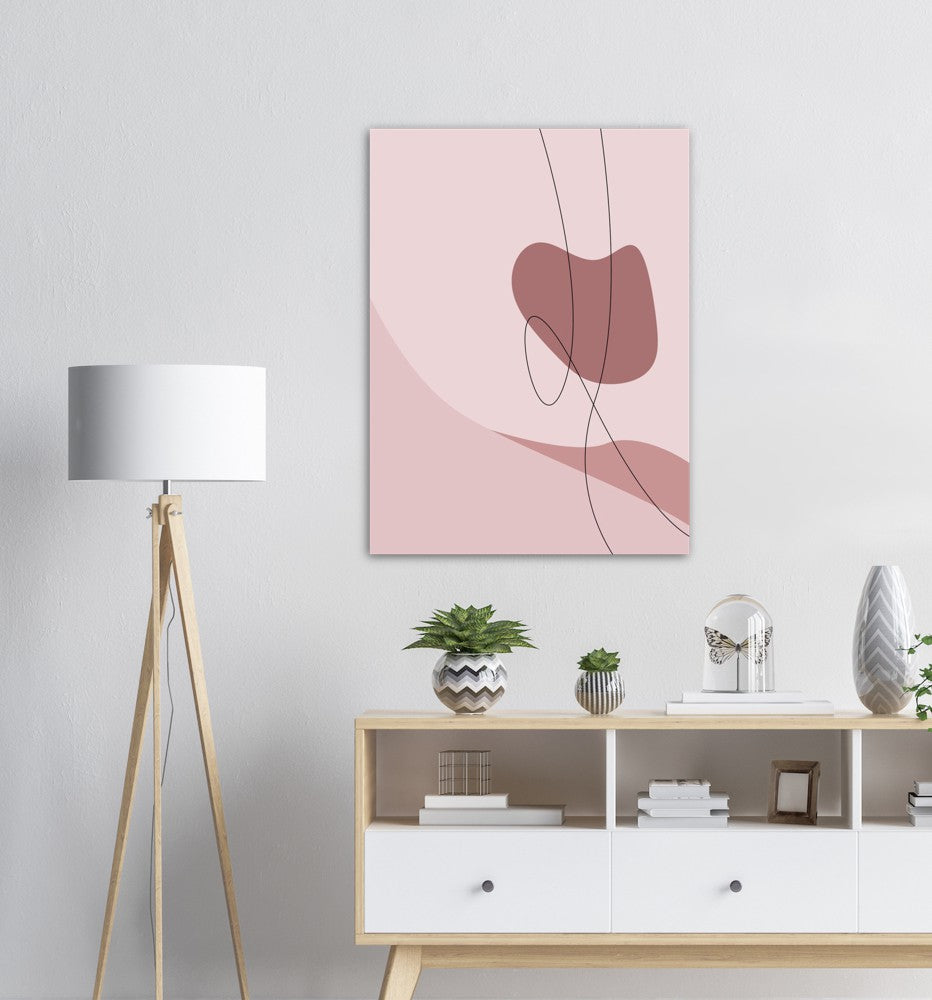 Pink Waves No.3 | Abstrakt | Line Art | Trendfarger | Kunst | Poster | Plakat