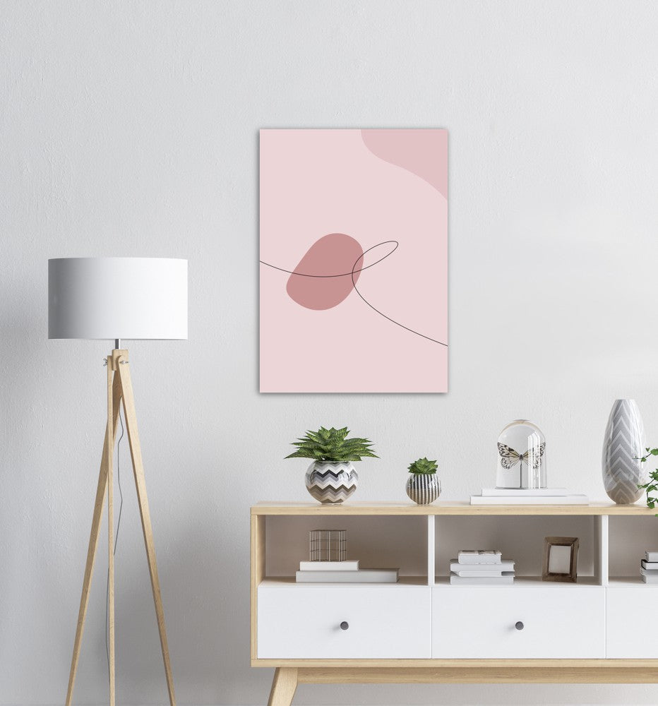 Pink Waves No.2 | Abstrakt | Line Art | Trendfarger | Kunst | Poster | Plakat