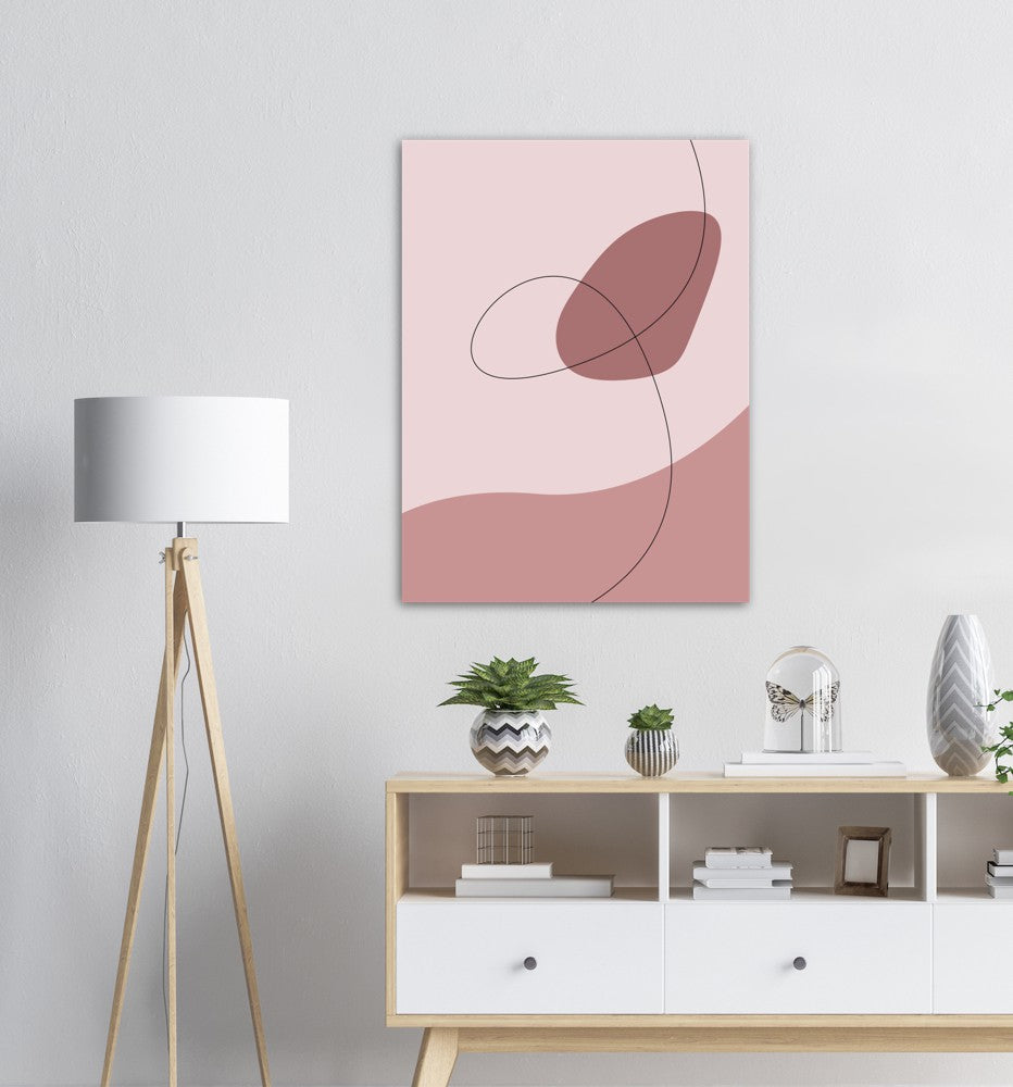 Pink Waves No.1 | Abstrakt | Line Art | Trendfarger | Kunst | Poster | Plakat