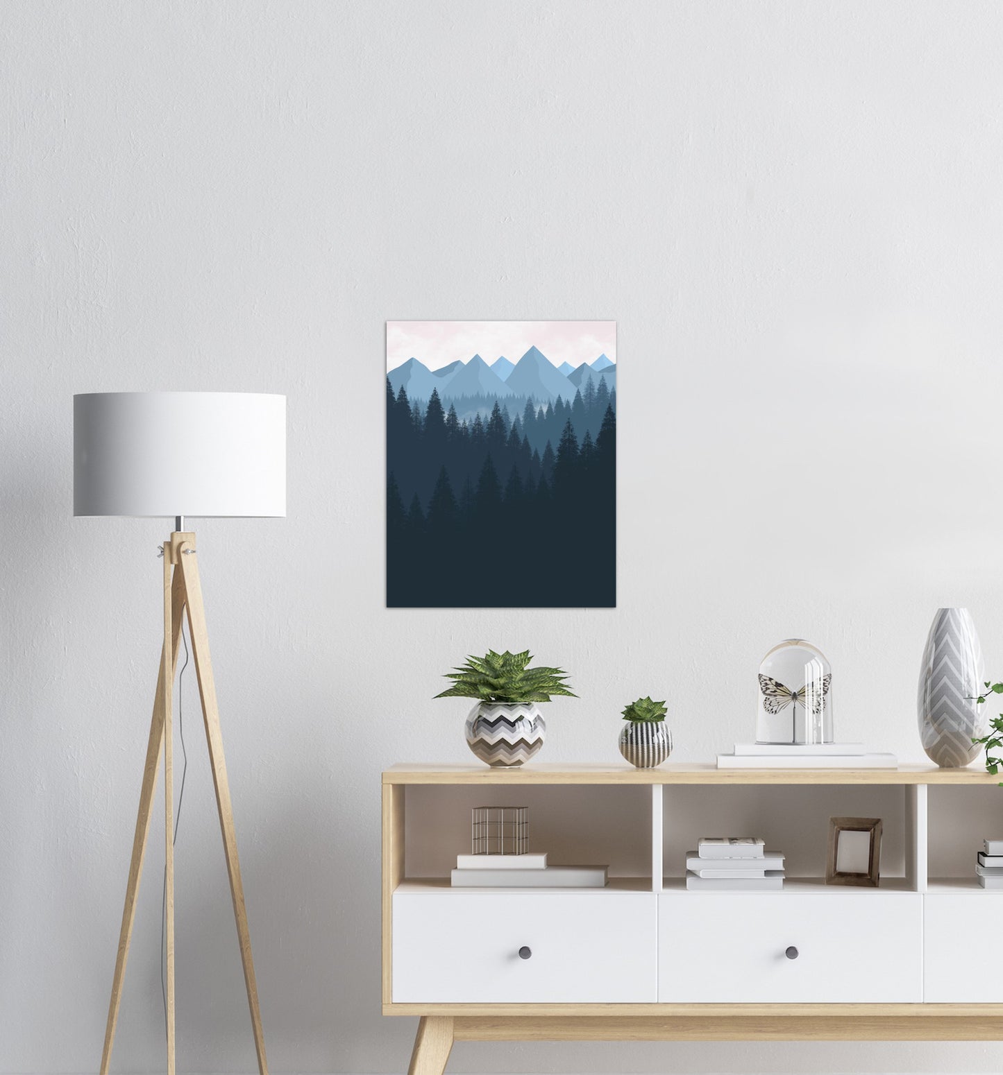 Marineblå Landskap nr.1 | Digital Kunst | Plakat | Poster | Veggkunst | Kunst | Marineblå